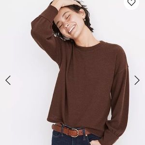 Madewell Brushed Puff Sleeve Top, NWT, Large.